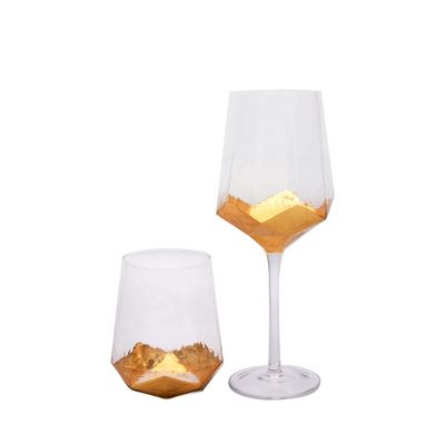 جودة Customize Stemless Gold Foil Decorated Crystal Wine Glass مصنع