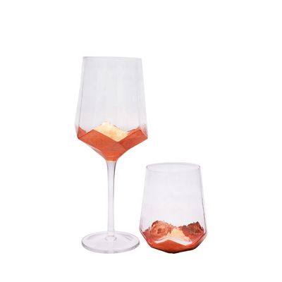 جودة Customize Stemless Gold Foil Decorated Crystal Wine Glass مصنع