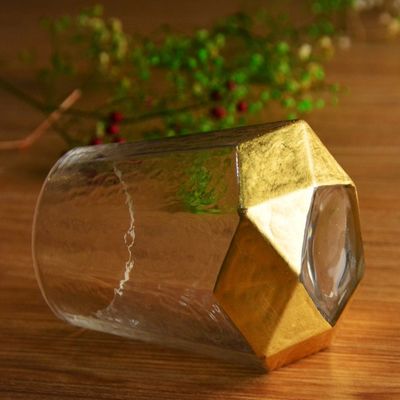 جودة Customize Stemless Gold Foil Decorated Crystal Wine Glass مصنع