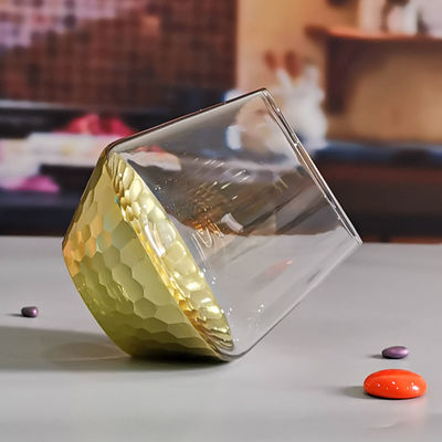 جودة 400ml Hand Cut Gold Honeycomb Crystal Wine Glasses مصنع