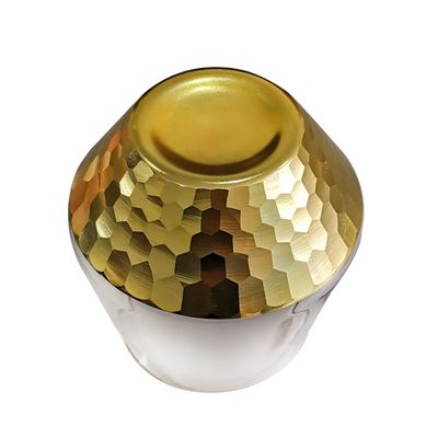 جودة 400ml Hand Cut Gold Honeycomb Crystal Wine Glasses مصنع