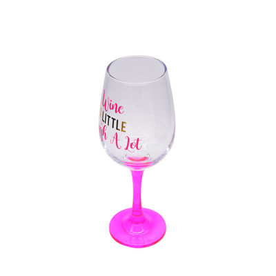 جودة 340ml Crystal Wine Glass With Funny Fonts Decal Decoration مصنع