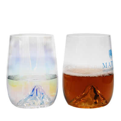 جودة Ice Mountain Bottom Crystal Wine Glass With Ion Plated Irridescent مصنع