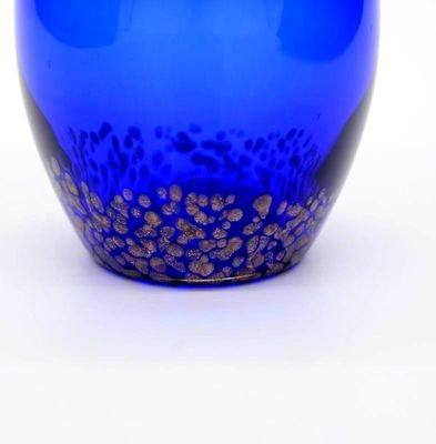 جودة Handblowned Blue Rock Golden Dots Crystal Wine Glass مصنع