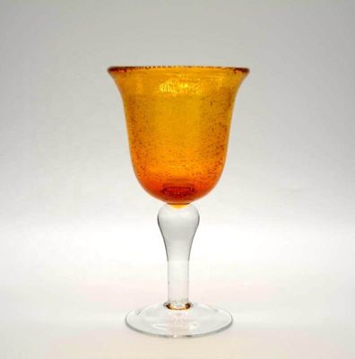 جودة Handblown Solid Color Mexican Bubbles Goblet Crystal Wine Glass مصنع