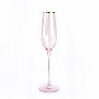 جودة Gold Rim Pink Crystal Wine Glass For Holiday Party مصنع