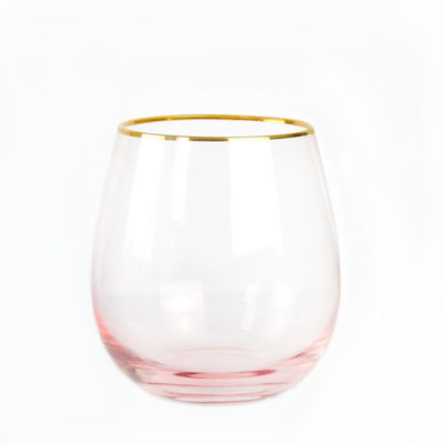 جودة Gold Rim Pink Crystal Wine Glass For Holiday Party مصنع