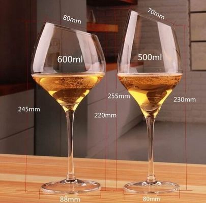 جودة Customized Slanted Top Edge 450ml Fine Crystal Glasses مصنع
