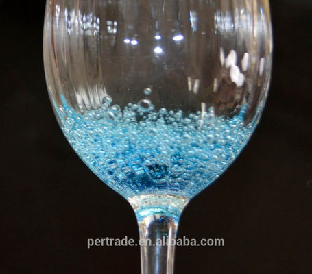 جودة Handmade Ocean Blue Wine Goblet Glass With Sparkling Bubbles مصنع