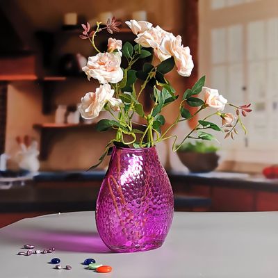 جودة Home Decoration 8" Fish Style Vintage Pink Glass Vase مصنع