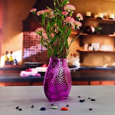 جودة Home Decoration 8" Fish Style Vintage Pink Glass Vase مصنع
