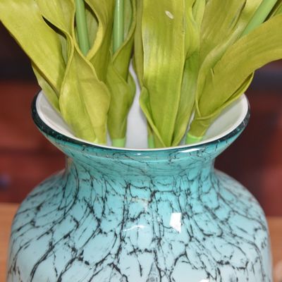 جودة Oriental Color Marble Decorative Glass Vase , Tall Centerpiece Vases For Hotle مصنع