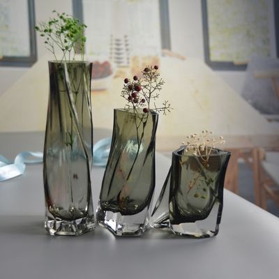 جودة 3 Size Warped Grey Color Tall Centerpiece Vases مصنع