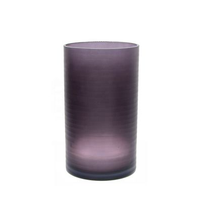 جودة Hand Engraved Cylinder Decorative Glass Vase ,  Cylinder Vase Centerpieces With Pattern مصنع