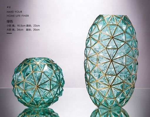 جودة Creative Handpainted Decorative Glass Vase For Wedding مصنع