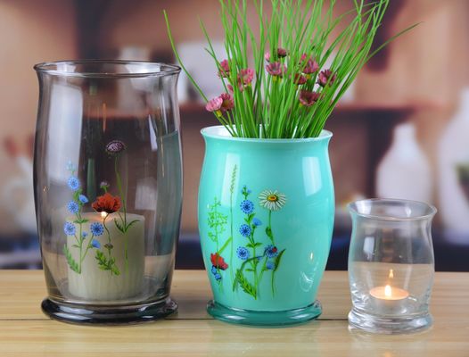 جودة Classic Antique Colored Glass 12 Inch Glass Vase مصنع