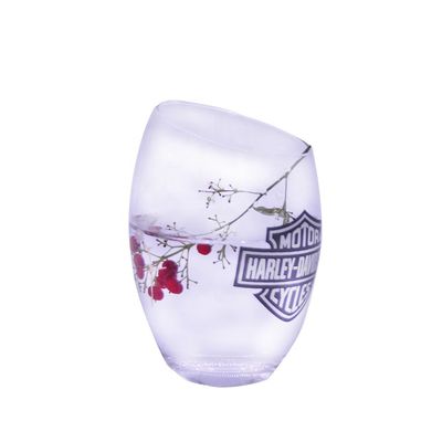جودة Angled Top 10oz Handmade Whiskey Glass With Color Logo Print مصنع