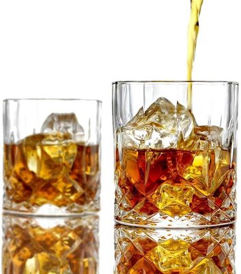 جودة Old Fashioned Lead Free Embossed 10 Oz Whiskey Glasses , Whiskey Tasting Glasses مصنع