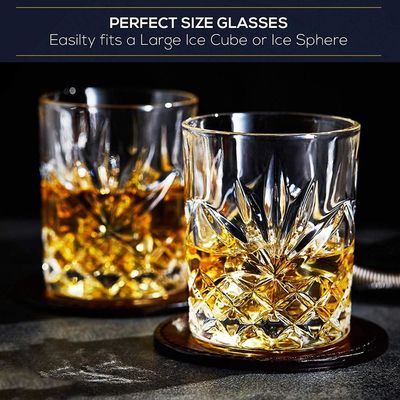 جودة Old Fashioned Lead Free Embossed 10 Oz Whiskey Glasses , Whiskey Tasting Glasses مصنع