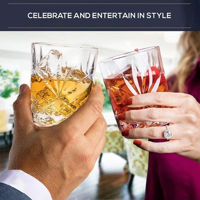 جودة Old Fashioned Lead Free Embossed 10 Oz Whiskey Glasses , Whiskey Tasting Glasses مصنع