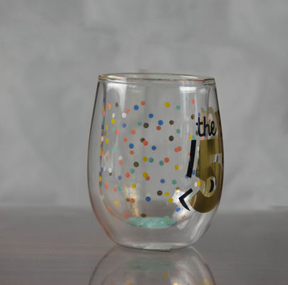 جودة High Borosilicate Double Wall Handmade Whiskey Glass مصنع