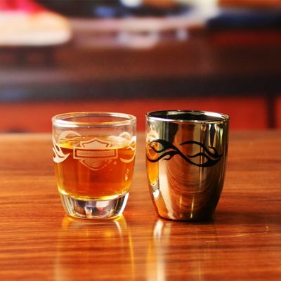 جودة Platinum 50ml Unique Shot Glasses With Branded Decal Logo مصنع