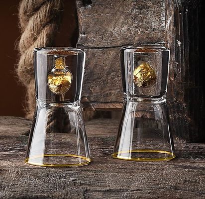 جودة Gold Foil Bottom Shot Glass Set مصنع
