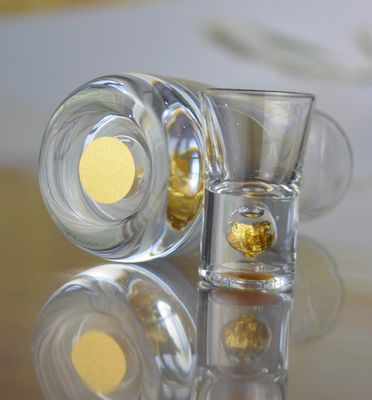 جودة Gold Foil Bottom Shot Glass Set مصنع