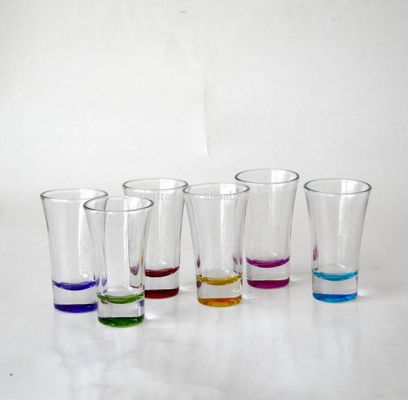 جودة Handpainted Rainbowl Bottom Crystal Shot Glasses For Pub مصنع