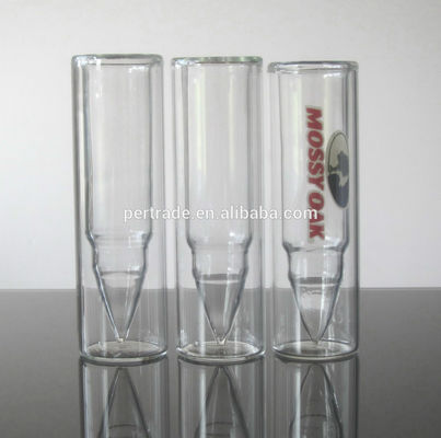 جودة Bullet Shaped Double Wall 45ml Unique Shot Glasses مصنع