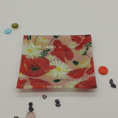 جودة Customize Color Ins Cactus Square Glass Dinner Plates مصنع