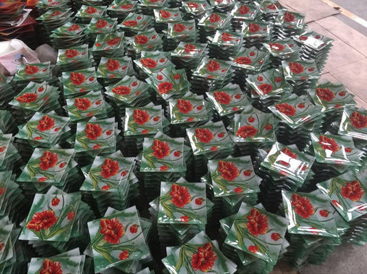 جودة Customize Color Ins Cactus Square Glass Dinner Plates مصنع