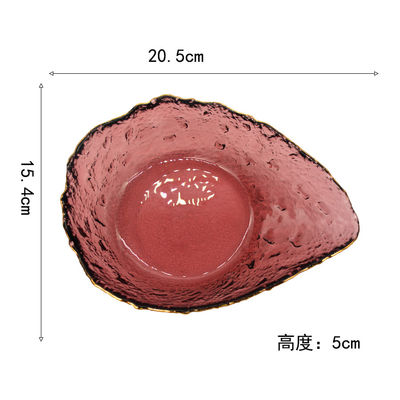 جودة Irregular shaped Colored Creative Glass Charger Plates مصنع