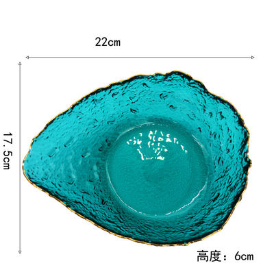 جودة Irregular shaped Colored Creative Glass Charger Plates مصنع