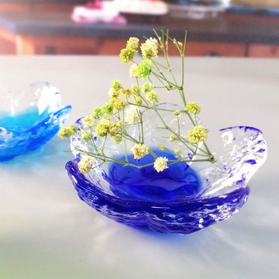جودة Ins Cherry Blossom Glass Sauce Plates For Dinner Table مصنع