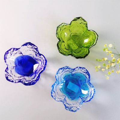 جودة Ins Cherry Blossom Glass Sauce Plates For Dinner Table مصنع