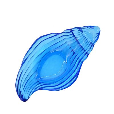 جودة Ocean Series Sea Shell Blue Glass Charger Plate For Dessert مصنع