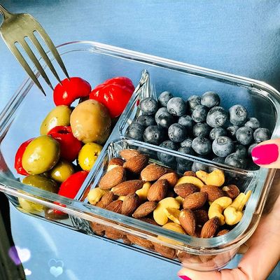 جودة Borosilicate Pressed Glass Lunch Boxes With Locking Lids مصنع