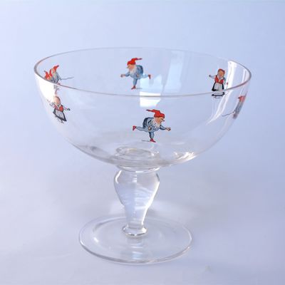 جودة Large Diameter Crystal Glass Fruit Bowl , Crystal Salad Serving Bowl With Stand مصنع