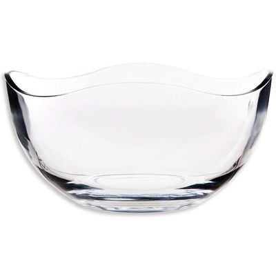 جودة Transparent Durable Wave Rim Glass Charger Plates , Fruit Salad Glass Bowl مصنع