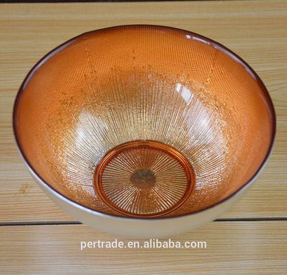 جودة Silver Gold Decorated Glass Charger Plates For Salad Bowl مصنع