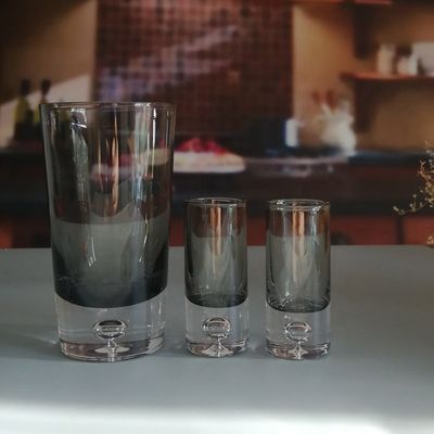جودة Grey Color Air Bubble Bottom Unique Cocktail Glasses . Bohemian Drinking Glasses مصنع
