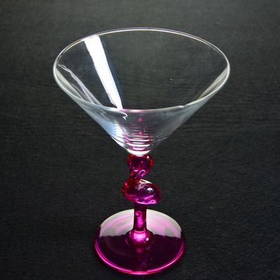 جودة Pink Color  Flamingo Shaped Stem Cocktail Crystal Glasses مصنع