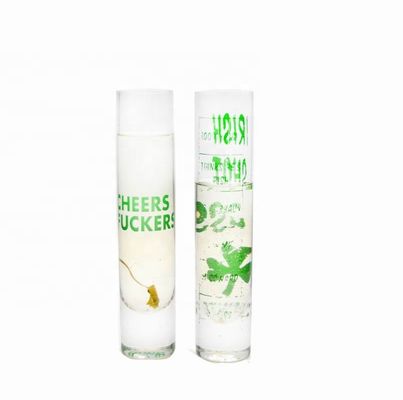 جودة Long Sparkling Crystal Cocktail Glasses With Color Decal مصنع