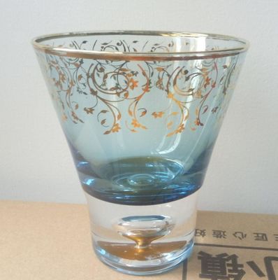 جودة Blue Color Golden Rim Stemless Crystal Cocktail Glasses مصنع