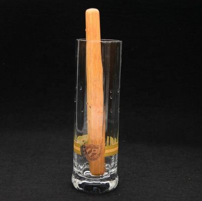 جودة 8" Cylinder Crystal Cocktail Glasses With Wood Pestle مصنع