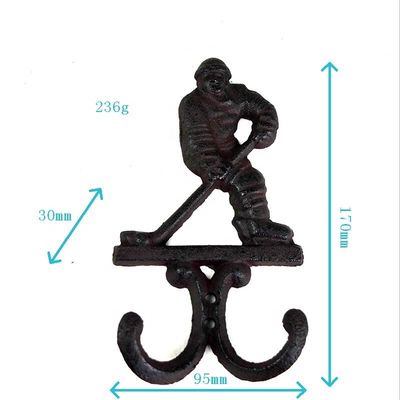 جودة Ice Hockey Rustic Cast Iron Coat Hooks Cast Iron Crafts مصنع