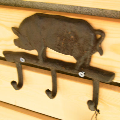 جودة Pig Shape Vintage Decorative Iron Wall Hooks For Home مصنع