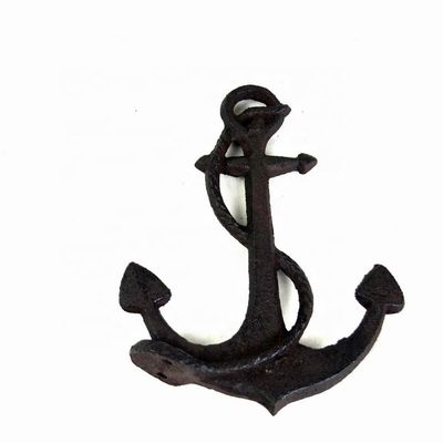 جودة Decorative Anchor Shape Black Iron Coat Hooks Cast Iron Crafts مصنع