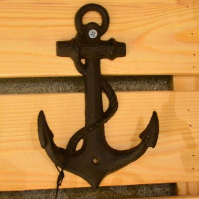 جودة Decorative Anchor Shape Black Iron Coat Hooks Cast Iron Crafts مصنع